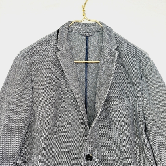 Zara Gray Polyester Long Sleeve Two Button Blazer 6117 - Picture 2 of 7